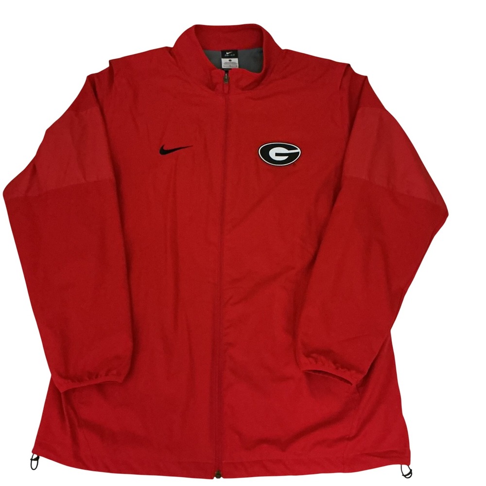 Nike Georgia Bulldogs Mens Large Windbreaker Jacket Mens Large Red Full Zip